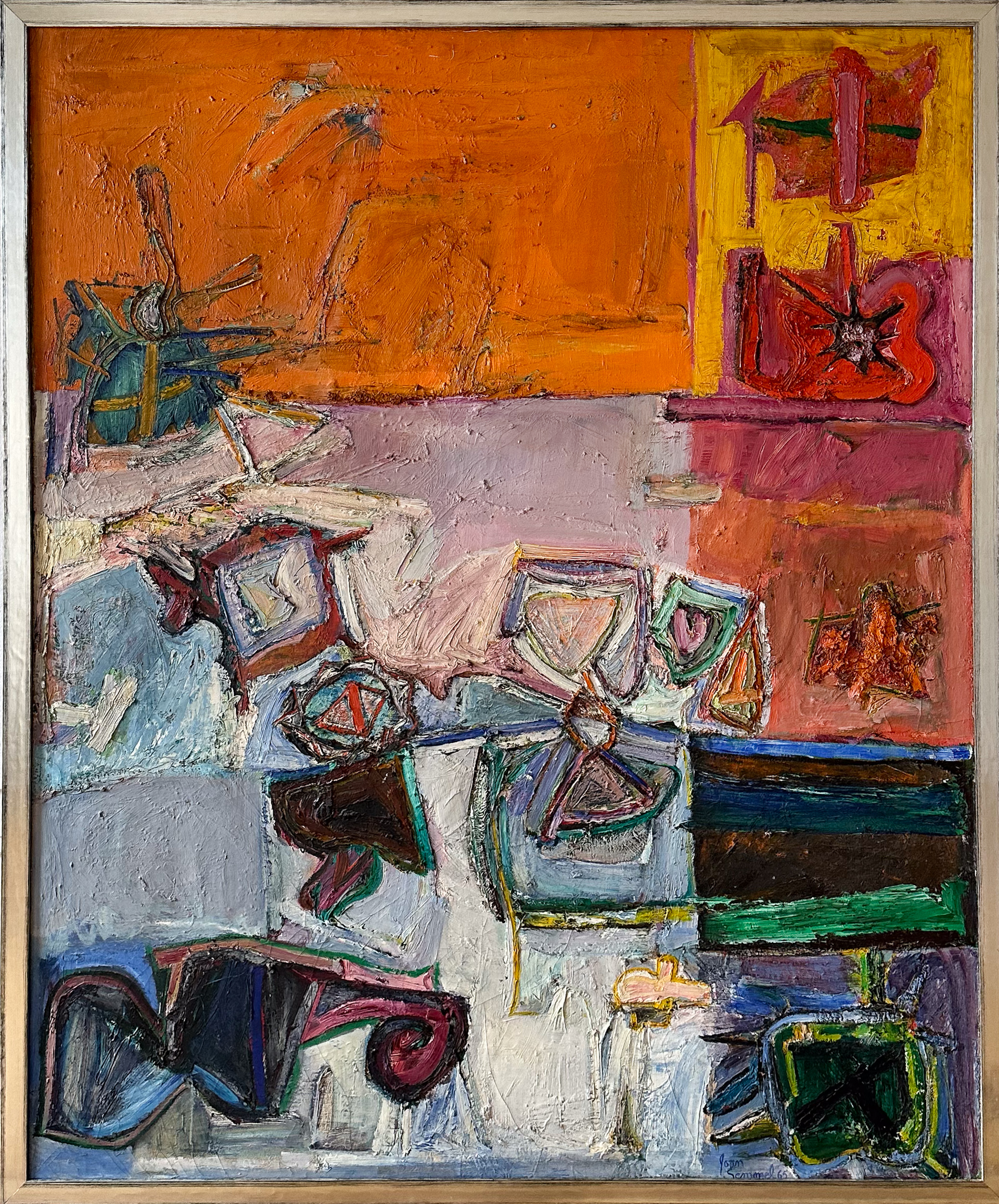 Composicion, by Joan Semmel, Oil on canvas, 1965 (front view)