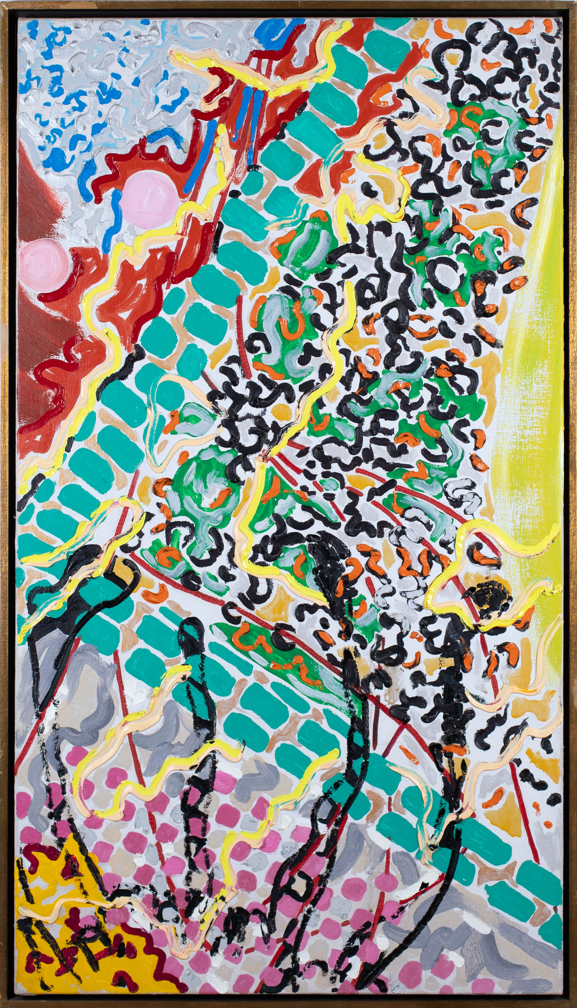 Fracture V, by Nancy Graves, Oil on canvas, 1982 (front view)