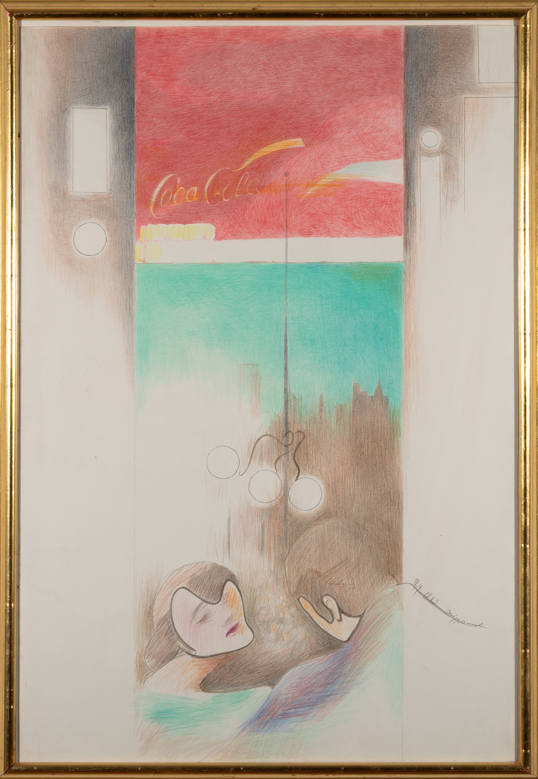 New York, by Elsie Driggs, Colored pencil and graphite on paper, 1983