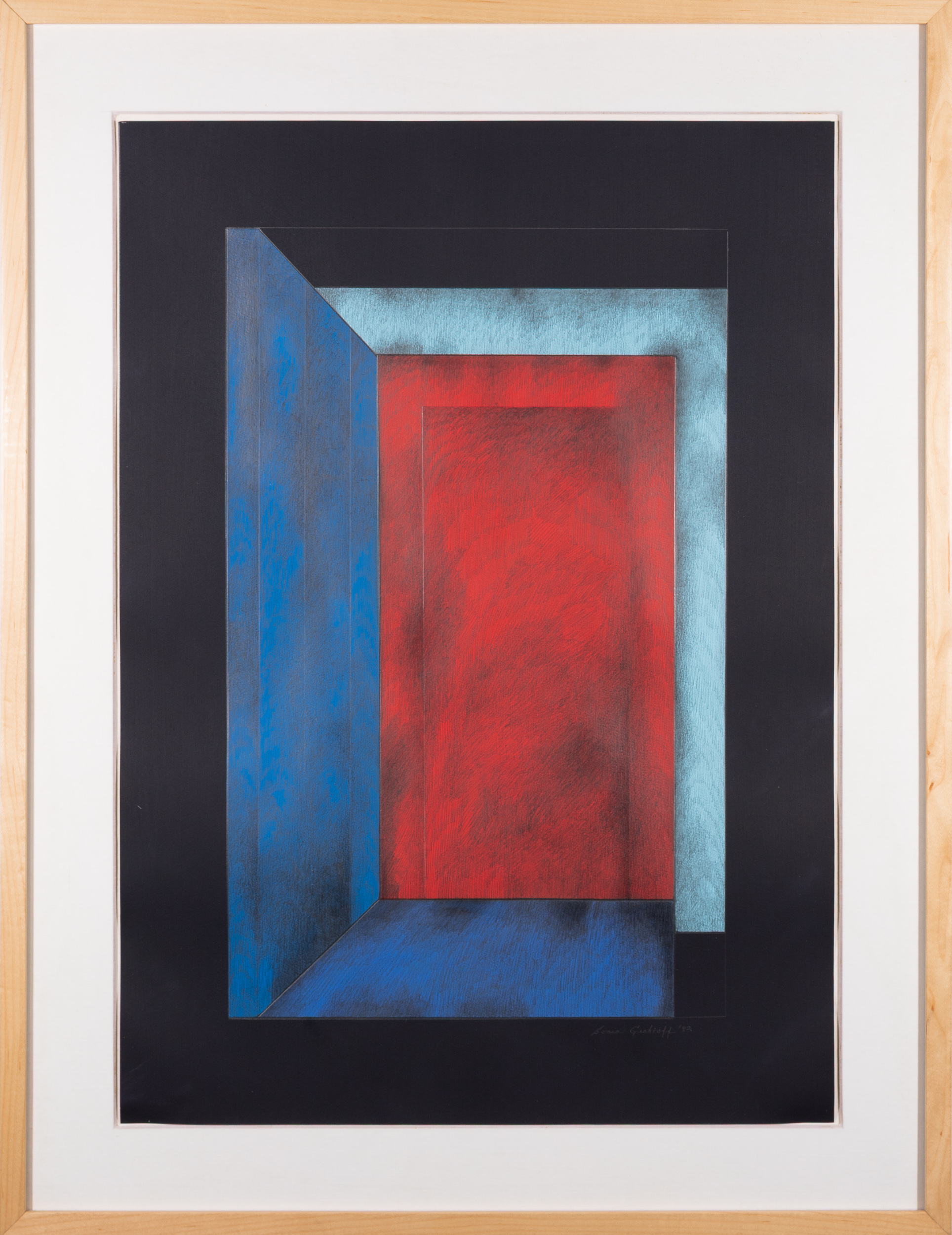Untitled (Chamber VI), by Sonia Gechtoff, Acrylic and graphite on paper, 1982 (front view)