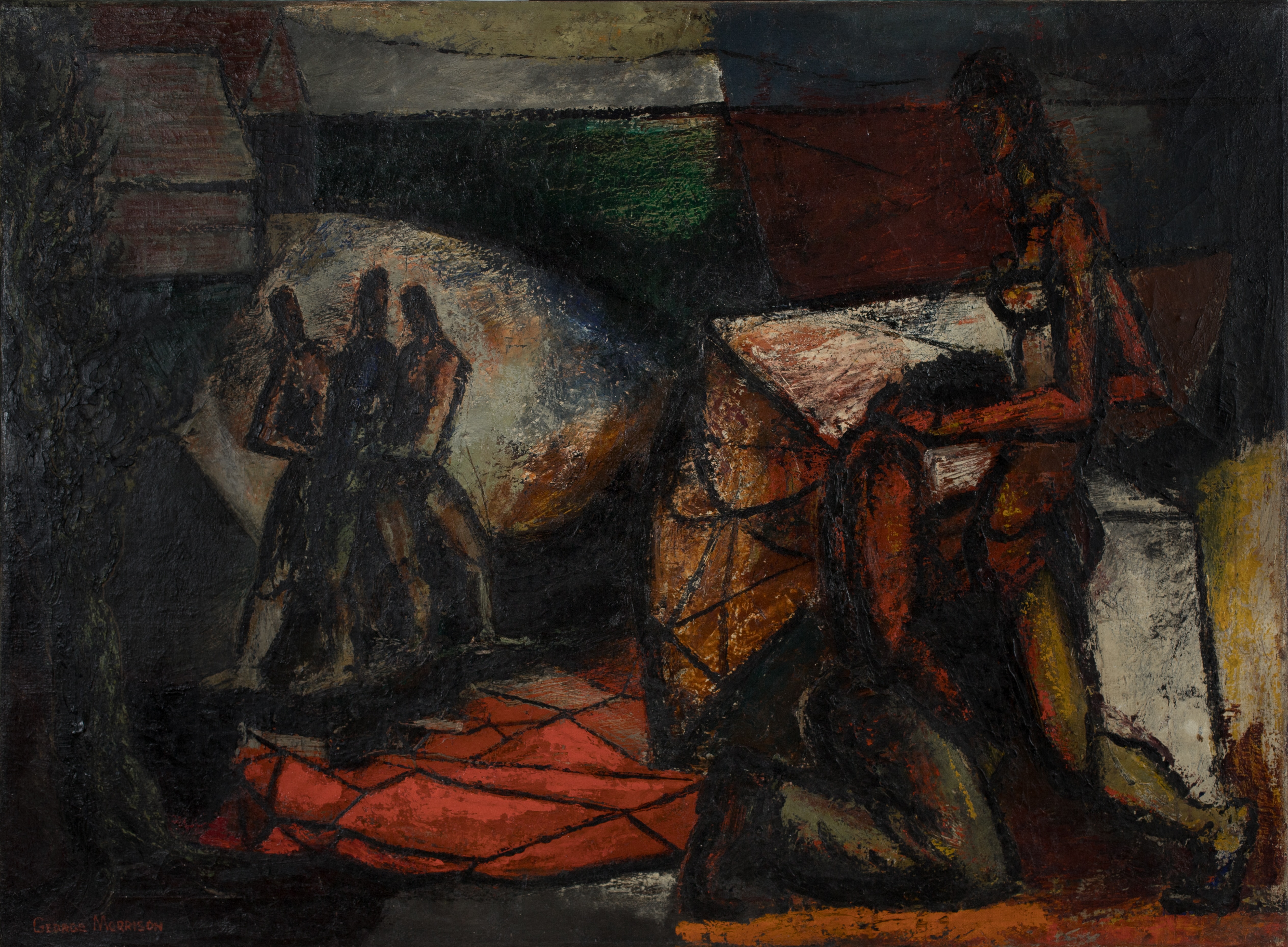 Subjugation, by George Morrison, Oil on canvas, 1946 (front view)