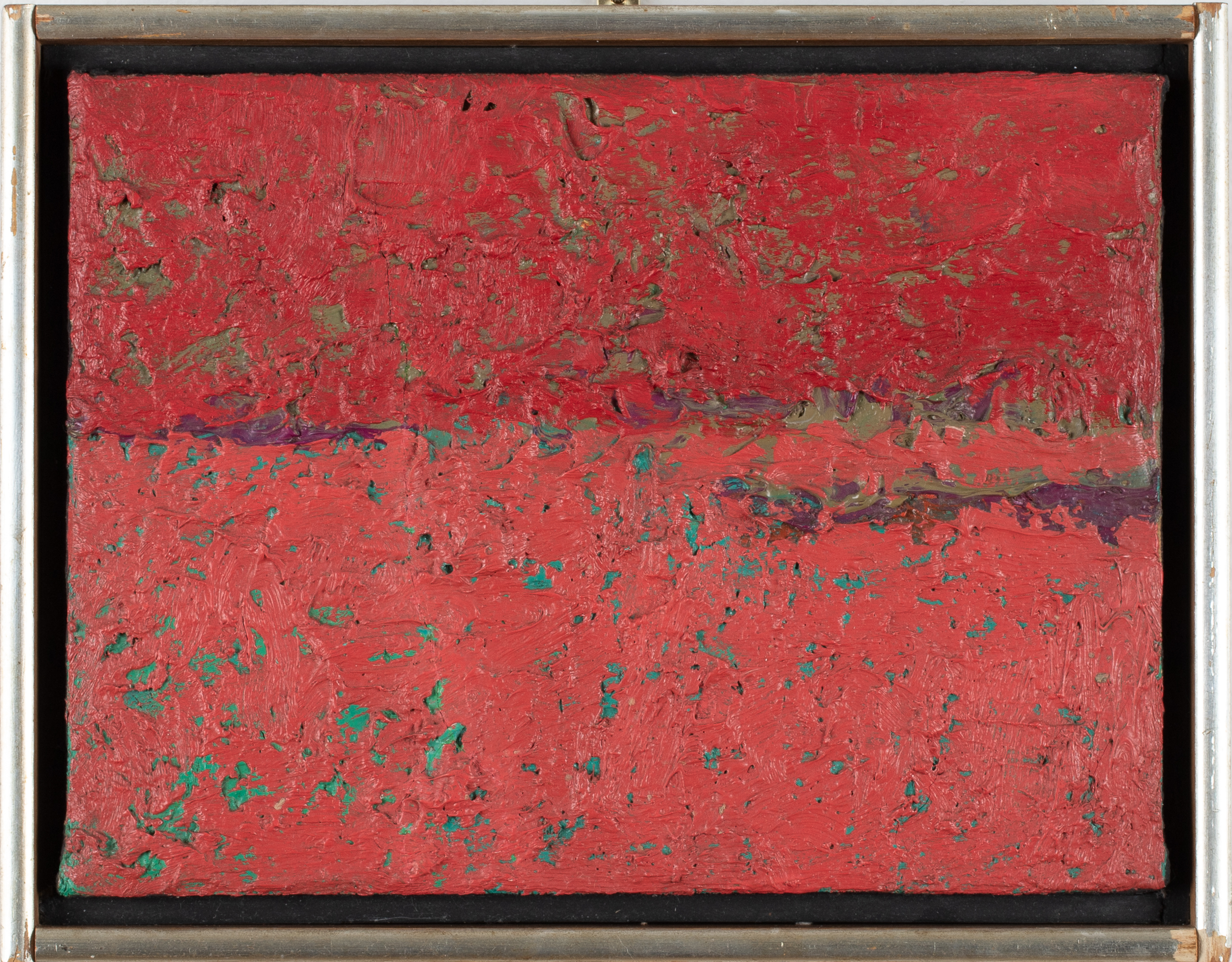 Untitled (Red Painting), by George Morrison, Oil on canvas on board, c. 1965