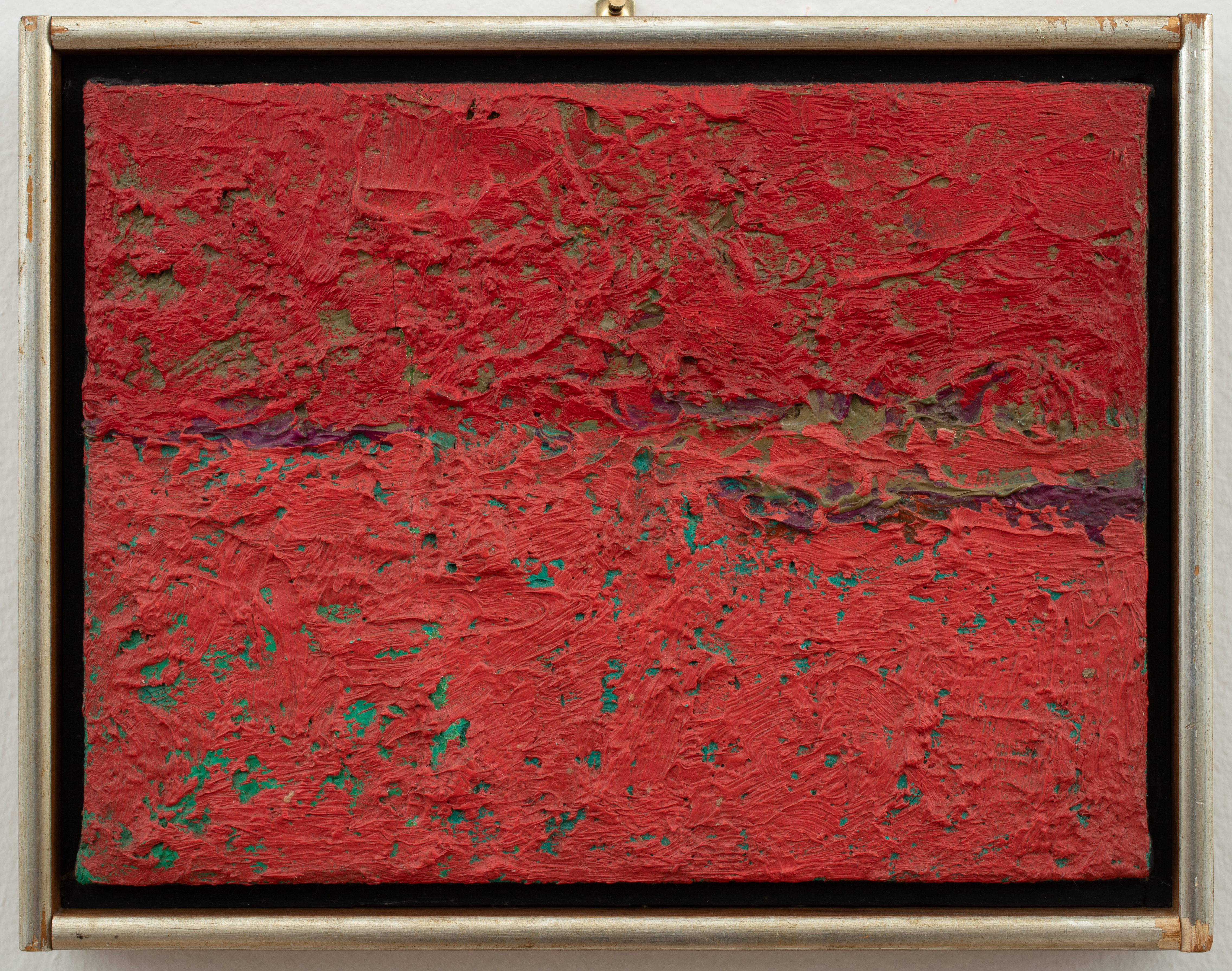 Untitled (Red Painting), by George Morrison, Oil on canvas on board, c. 1965 (front view)