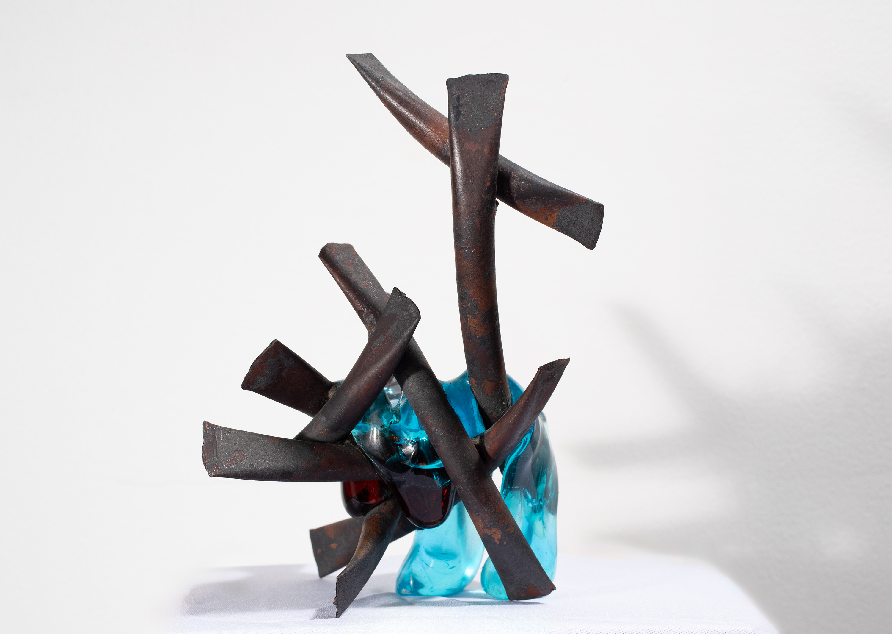 Fusion, by Claire Falkenstein, Welded copper, fused glass, c. 1970 (back view)